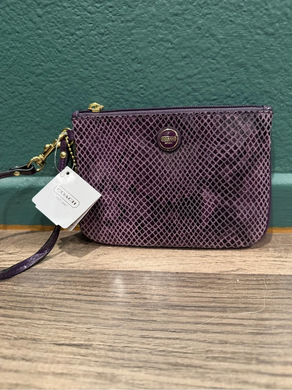 Coach Purple Snake Wristlet NWT